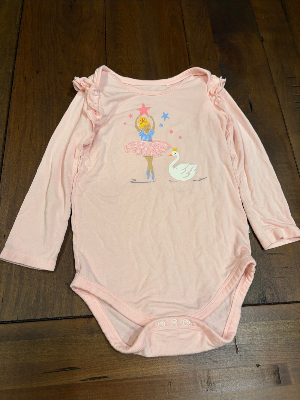 Little Sleepies Pink Ballerina & Swan Long-Sleeve One-Piece